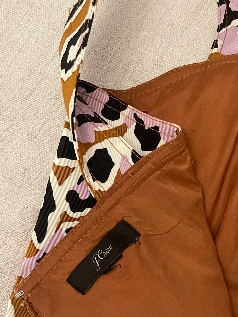 J.Crew Stretch Faille Cocktail Sheath Dress 12 Adobe Orchid Leopard Party Event - Picture 4 of 11